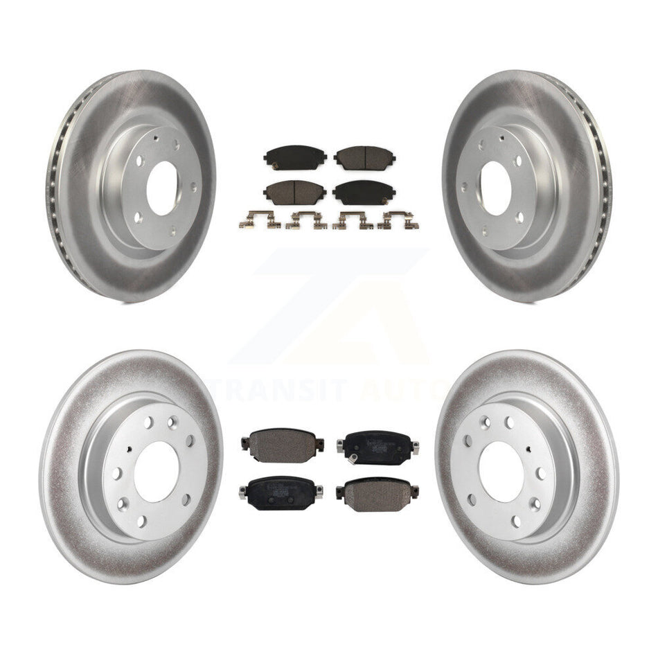 Front Rear Coated Disc Brake Rotors And Ceramic Pads Kit For 2019-2022 Mazda CX-3 AWD KGT-102003