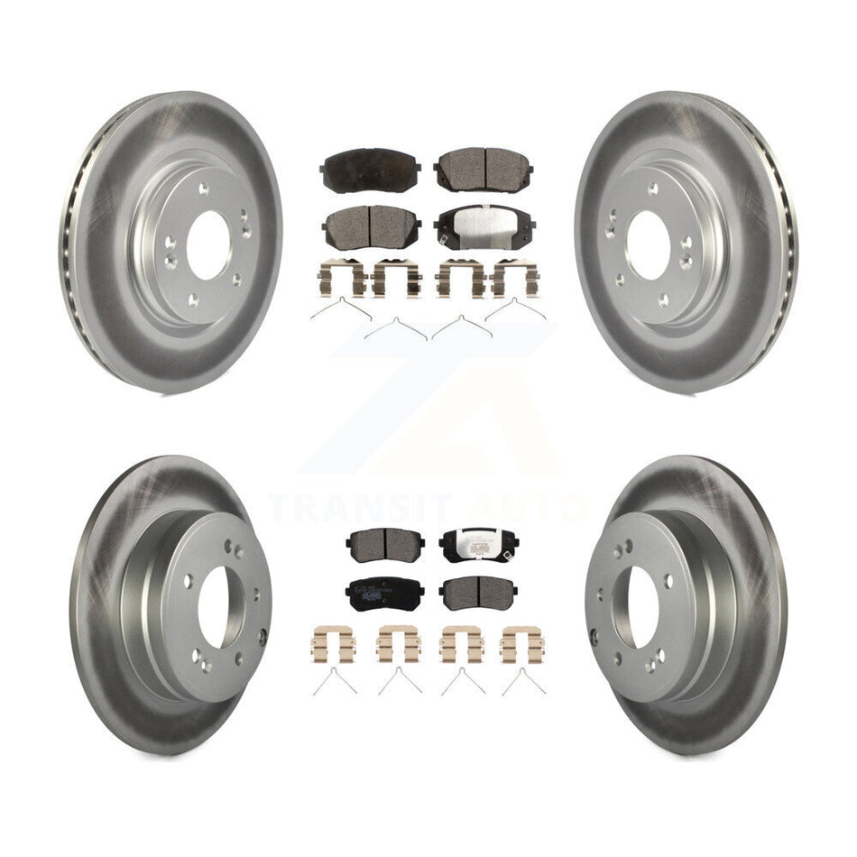 Front Rear Coat Disc Brake Rotor Ceramic Pad Kit For Kia Optima With Manual Parking KGT-102005