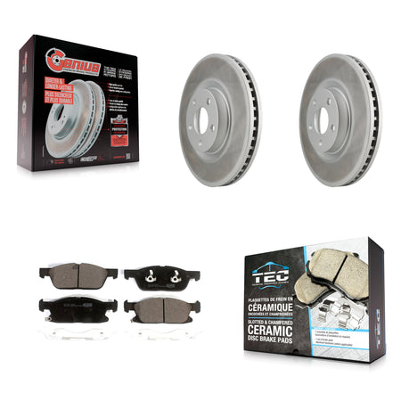 Front Coated Disc Brake Rotors And Ceramic Pads Kit For Lincoln Continental KGT-102008