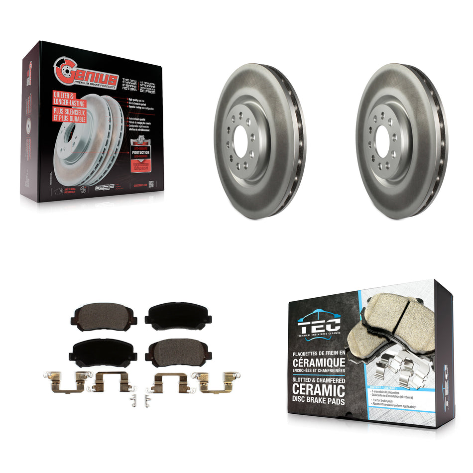 Front Coated Disc Brake Rotors And Ceramic Pads Kit For Jeep Cherokee Chrysler 200 KGT-102011