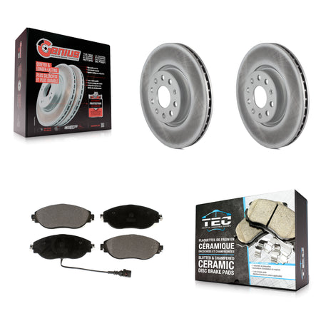 Front Coated Disc Brake Rotor & Ceramic Pad Kit For Volkswagen GTI Arteon Audi A3 Quattro KGT-102013
