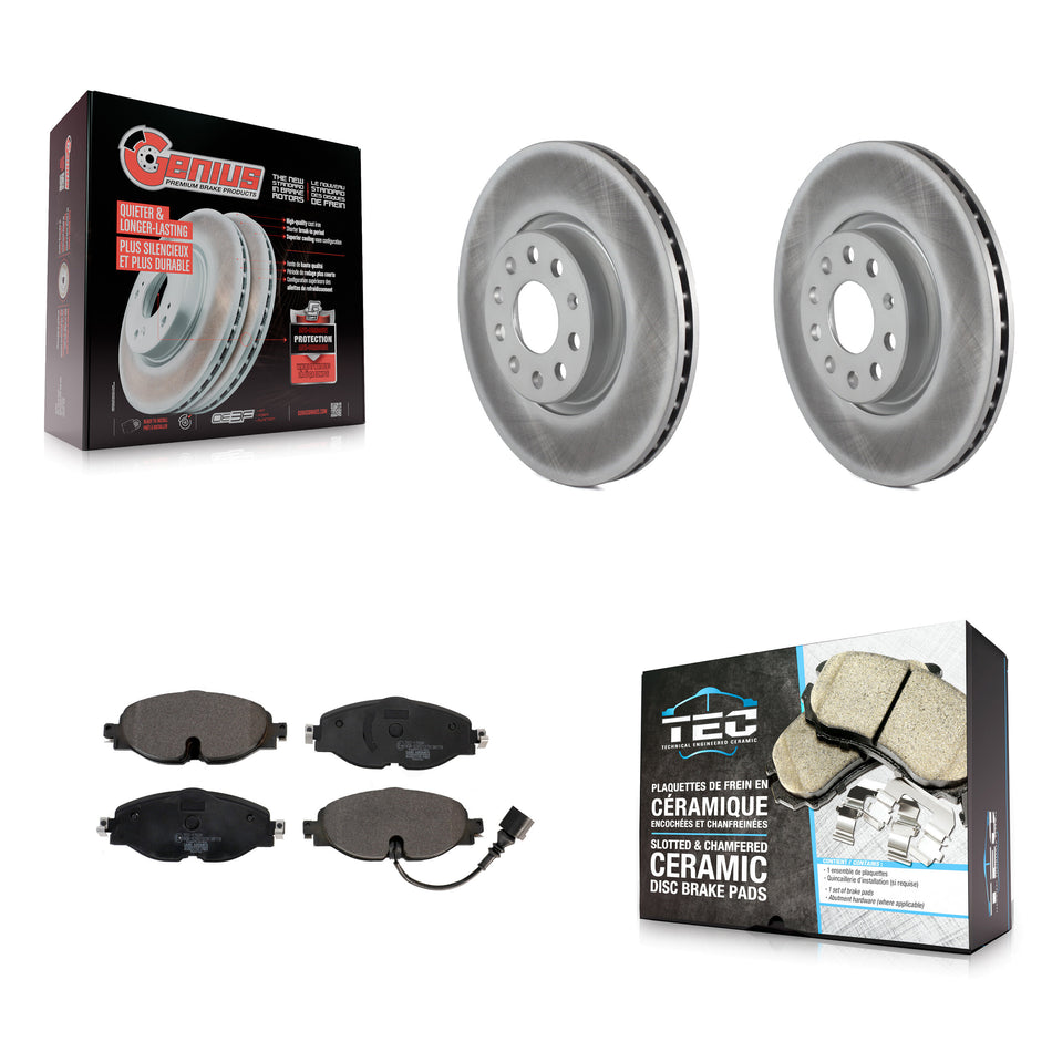 Front Coat Brake Rotor Ceramic Pad Kit For Volkswagen Golf Taos SportWagen Audi GTI A3 TT KGT-102014