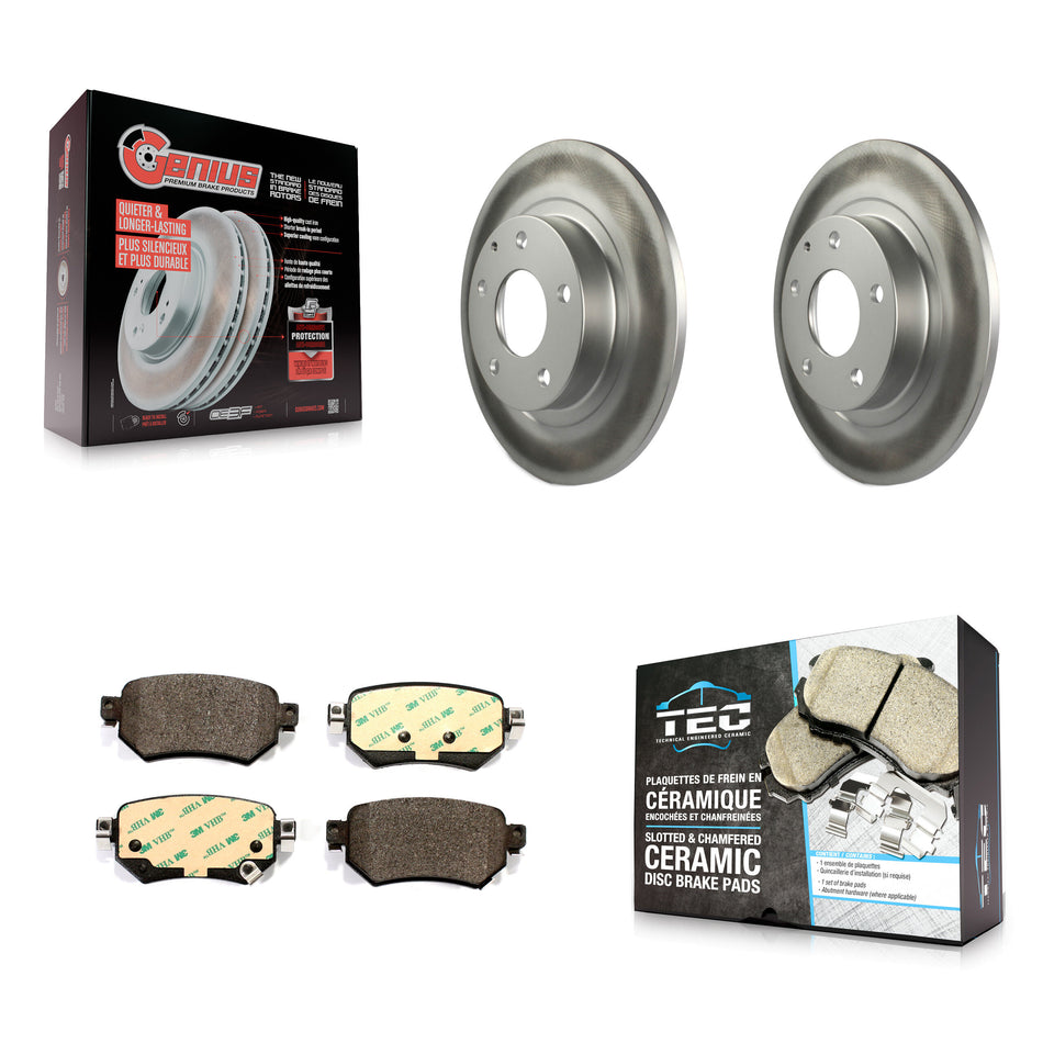 Rear Coated Disc Brake Rotors And Ceramic Pads Kit For 2016-2021 Mazda 6 KGT-102018