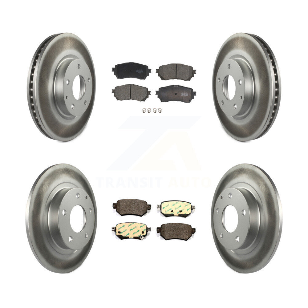 Front Rear Coated Disc Brake Rotors And Ceramic Pads Kit For 2016-2018 Mazda 6 KGT-102019