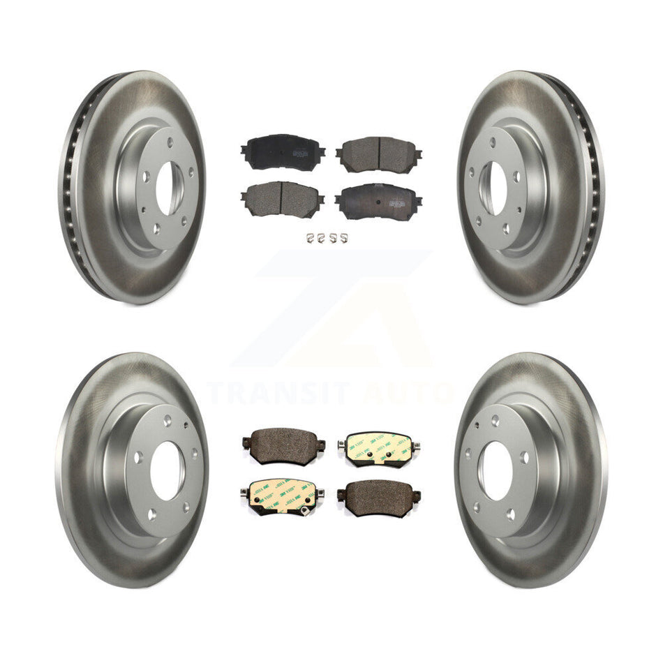 Front Rear Coated Disc Brake Rotors And Ceramic Pads Kit For 2016-2018 Mazda 6 KGT-102019