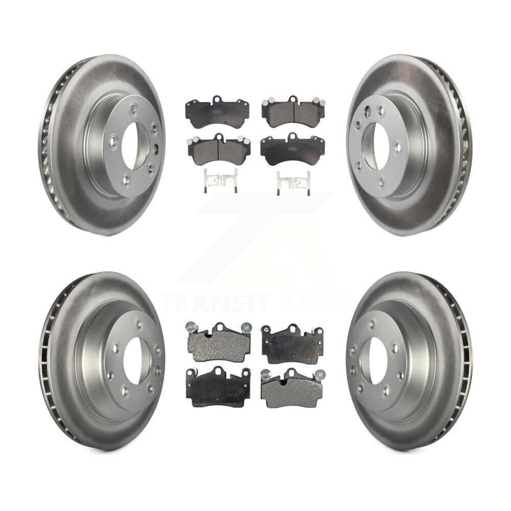 Front Rear Coated Disc Brake Rotors And Ceramic Pads Kit (6Pc) For Volkswagen Touareg KGT-102020