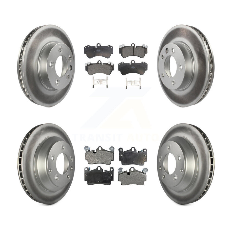 Front Rear Coated Disc Brake Rotors And Ceramic Pads Kit (6Pc) For Volkswagen Touareg KGT-102020