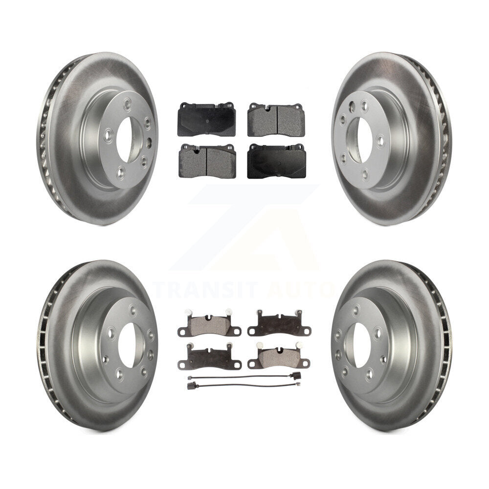 Front Rear Coated Disc Brake Rotors And Ceramic Pads Kit (6Pc) For Volkswagen Touareg KGT-102022