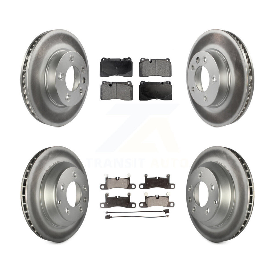 Front Rear Coated Disc Brake Rotors And Ceramic Pads Kit (6Pc) For Volkswagen Touareg KGT-102022