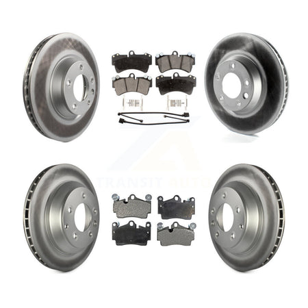 Front Rear Coated Disc Brake Rotor & Ceramic Pad Kit (6Pc) For Audi Q7 Volkswagen Touareg KGT-102024