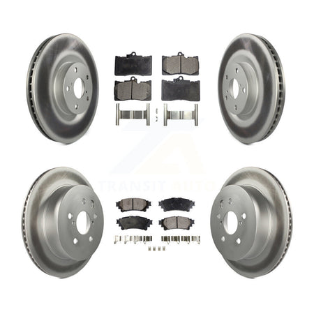 Front Rear Coated Brake Rotor Ceramic Pad Kit (6Pc) For 2014-2015 Lexus IS350 C F Sport KGT-102030