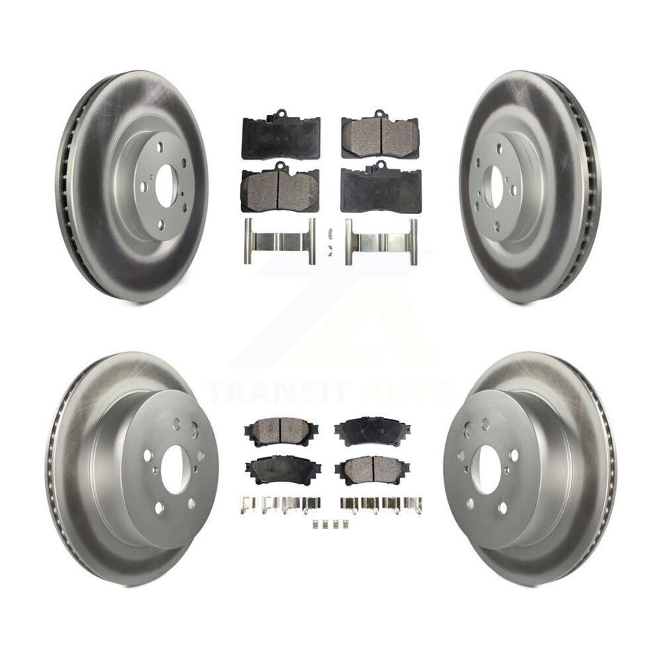 Front Rear Coated Brake Rotor Ceramic Pad Kit (6Pc) For 2014-2015 Lexus IS350 C F Sport KGT-102030