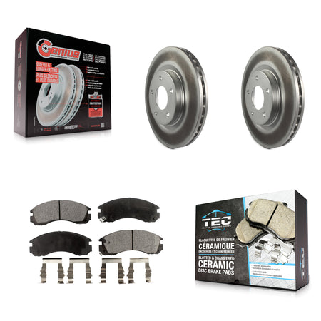 Front Coated Disc Brake Rotors And Ceramic Pads Kit For Mitsubishi Lancer KGT-102034