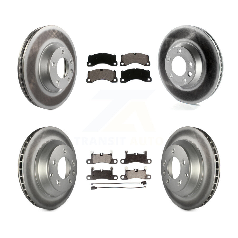 Front Rear Coated Disc Brake Rotors And Ceramic Pads Kit (6Pc) For Porsche Cayenne KGT-102046
