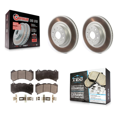 Front Coat Brake Rotor Ceramic Pad Kit For 16 Cadillac CTS Vsport Premium with RWD KGT-102049