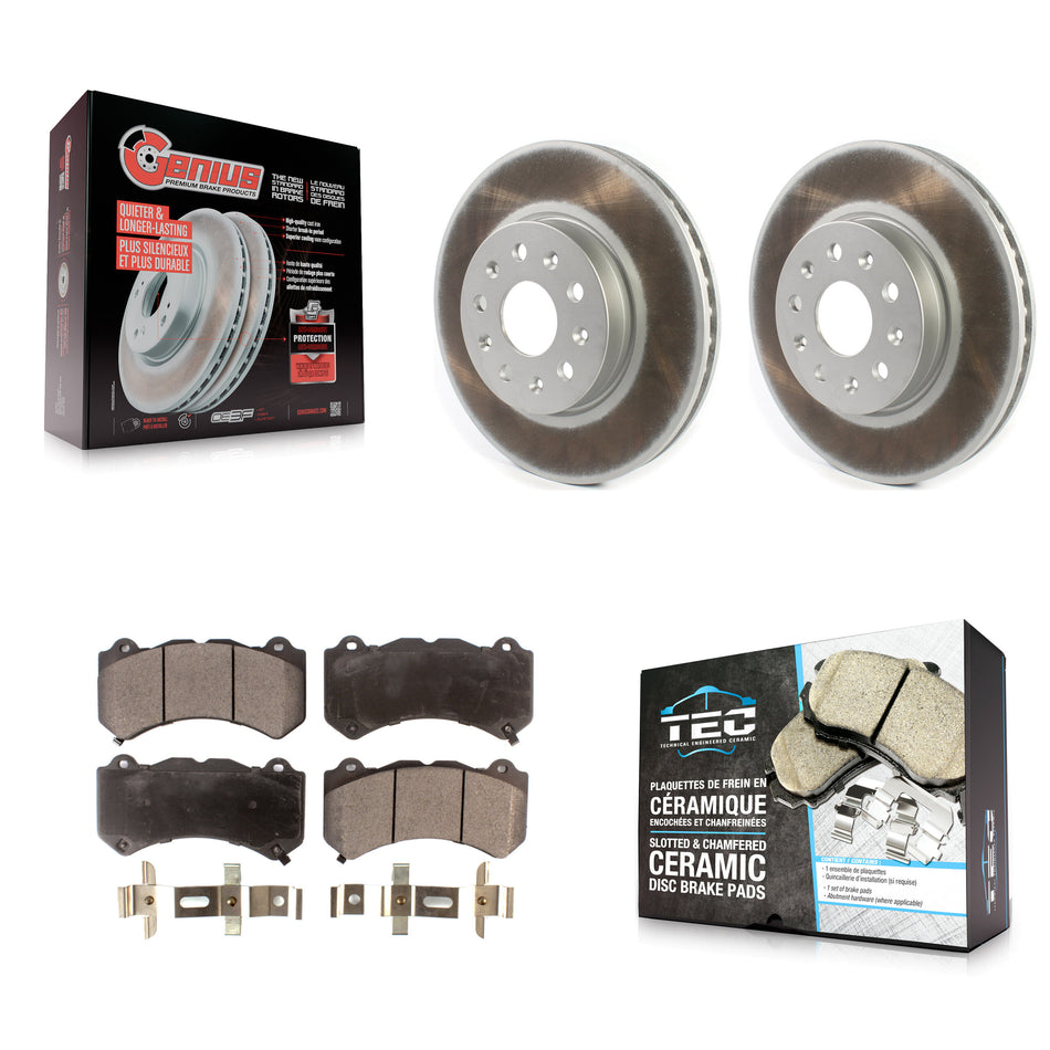 Front Coated Disc Brake Rotors And Ceramic Pads Kit For Chevrolet Camaro LT LS KGT-102054