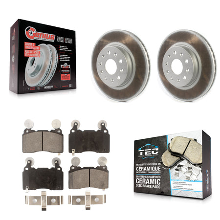 Front Coated Disc Brake Rotors And Ceramic Pads Kit For Cadillac CTS Chevrolet Camaro KGT-102055