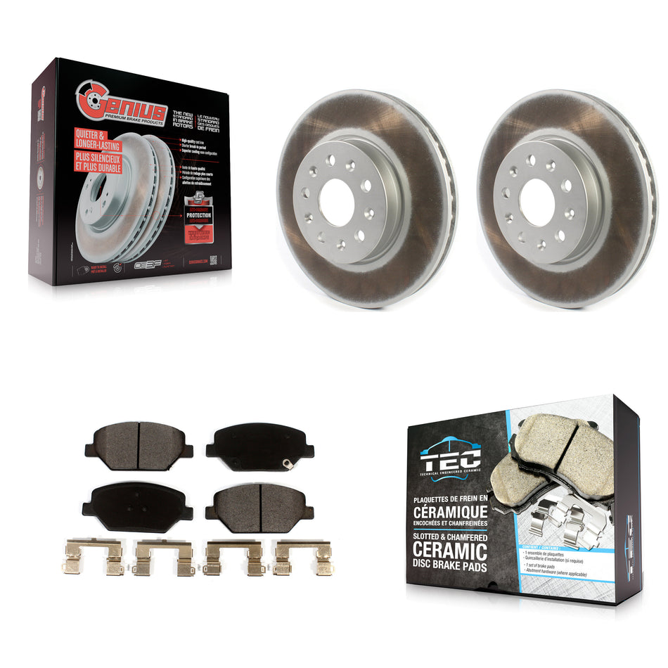 Front Coat Disc Brake Rotors Ceramic Pad Kit For Chevrolet Camaro Without Brembo Calipers KGT-102056