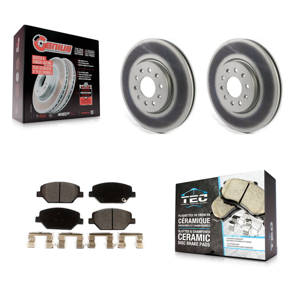 Front Coated Brake Rotor Ceramic Pad Kit For Chevrolet Equinox GMC Terrain Buick Envision KGT-102057