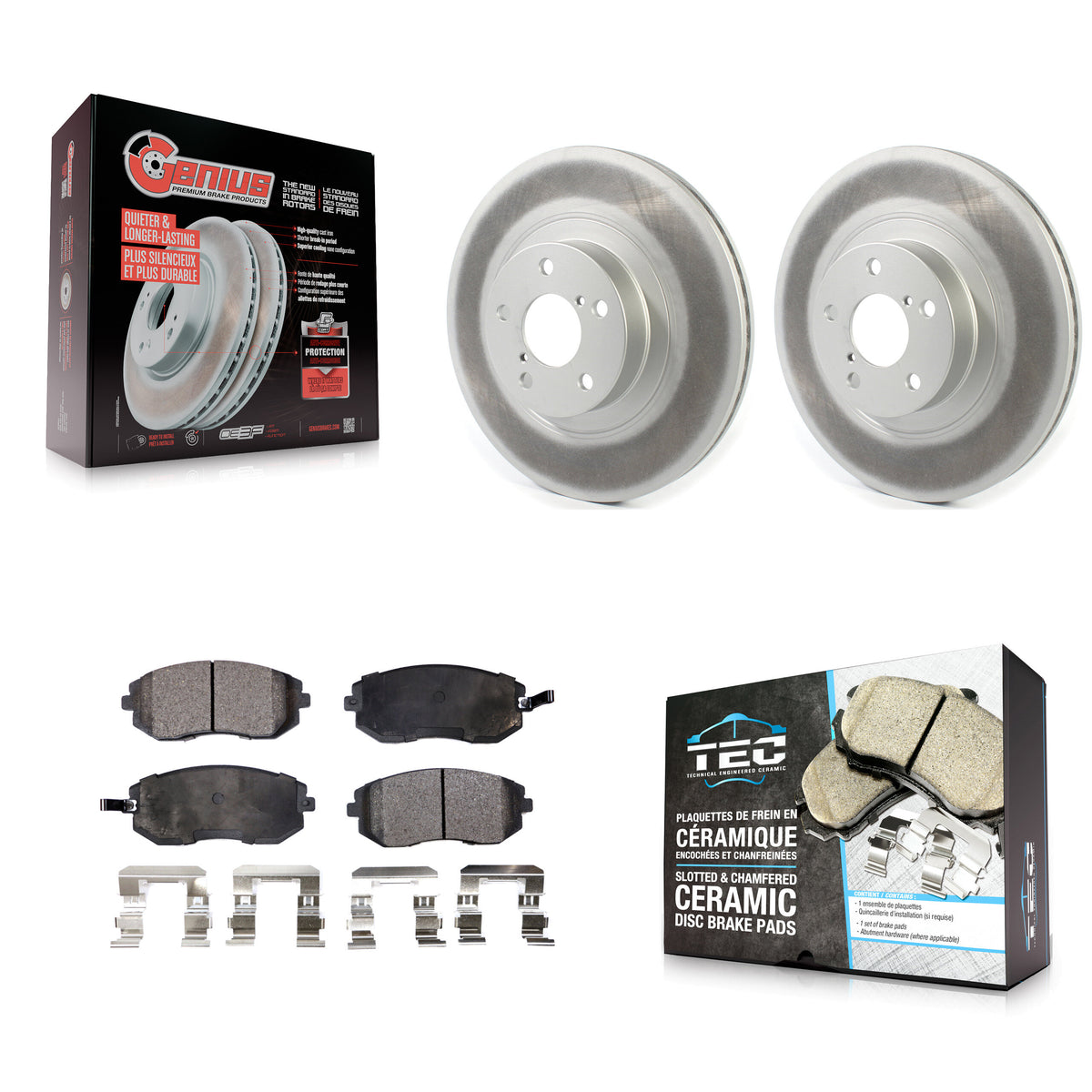 Front Coated Brake Rotors Ceramic Pad Kit For Subaru Outback Impreza Legacy Forester Baja KGT-102069