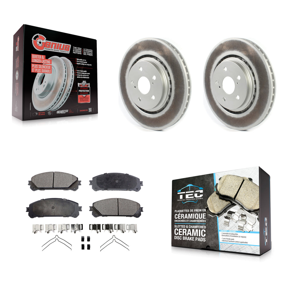 Front Coated Brake Rotor Ceramic Pad Kit For Lexus RX350 Toyota Camry RX450h NX350h NX350 KGT-102086