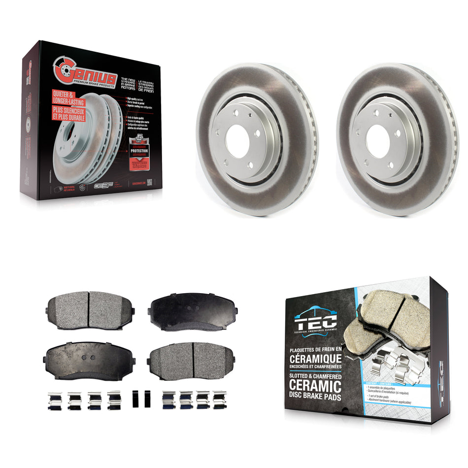 Front Coated Disc Brake Rotors And Ceramic Pads Kit For Mazda CX-5 CX-9 KGT-102092