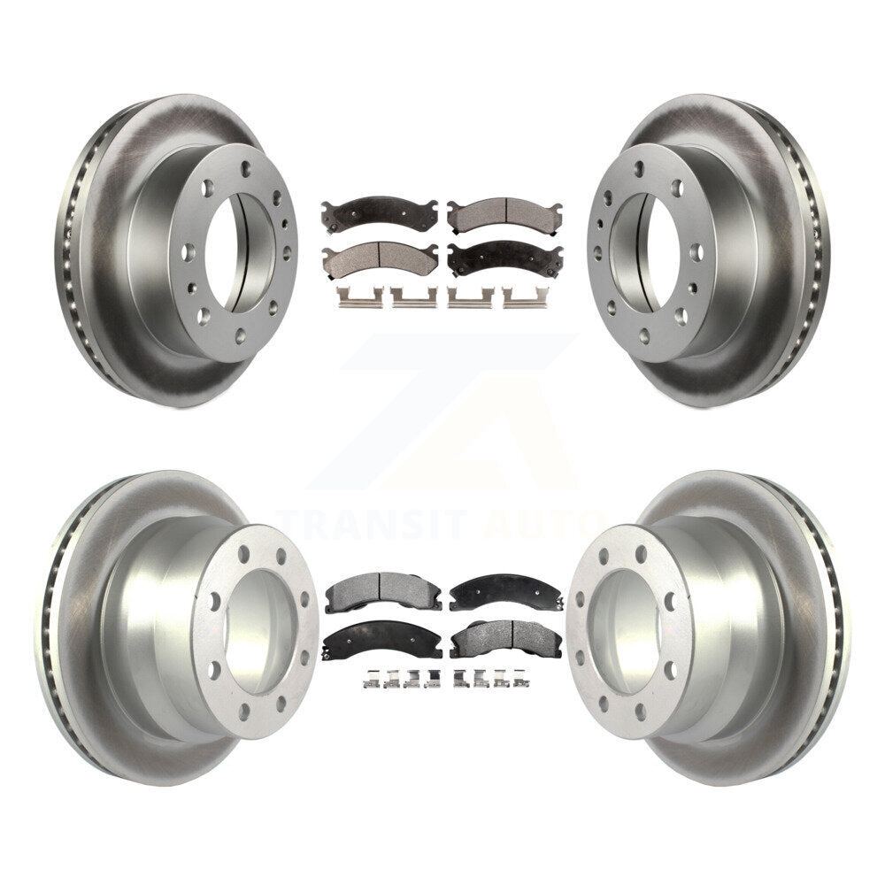 Front Rear Coated Disc Brake Rotors Ceramic Pad Kit For Chevrolet Express 4500 GMC Savana KGT-102098