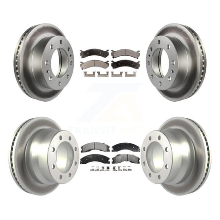 Front Rear Coated Disc Brake Rotors Ceramic Pad Kit For Chevrolet Express 4500 GMC Savana KGT-102098