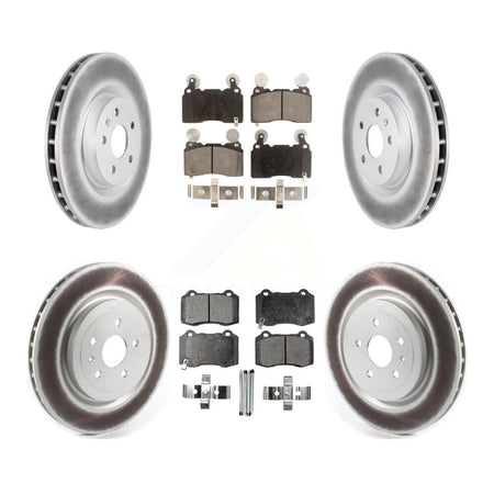 Front Rear Coated Disc Brake Rotors And Ceramic Pad Kit For 2010-2015 Chevrolet Camaro SS KGT-102105