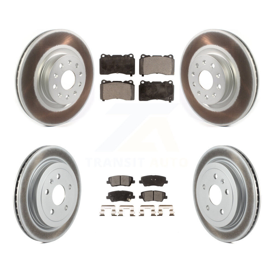 Front Rear Coat Disc Brake Rotor Ceramic Pad Kit For Cadillac CTS With 18" Factory Wheels KGT-102108