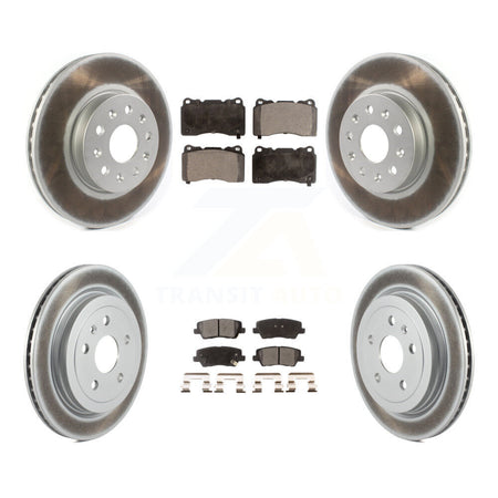 Front Rear Coated Disc Brake Rotors And Ceramic Pads Kit For Cadillac CTS KGT-102109