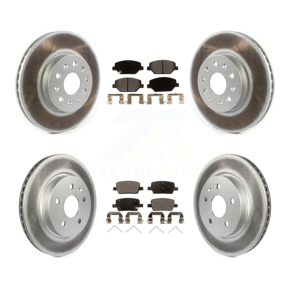 Front Rear Coat Brake Rotors Ceramic Pad Kit For Chevrolet Camaro Without Brembo Calipers KGT-102114
