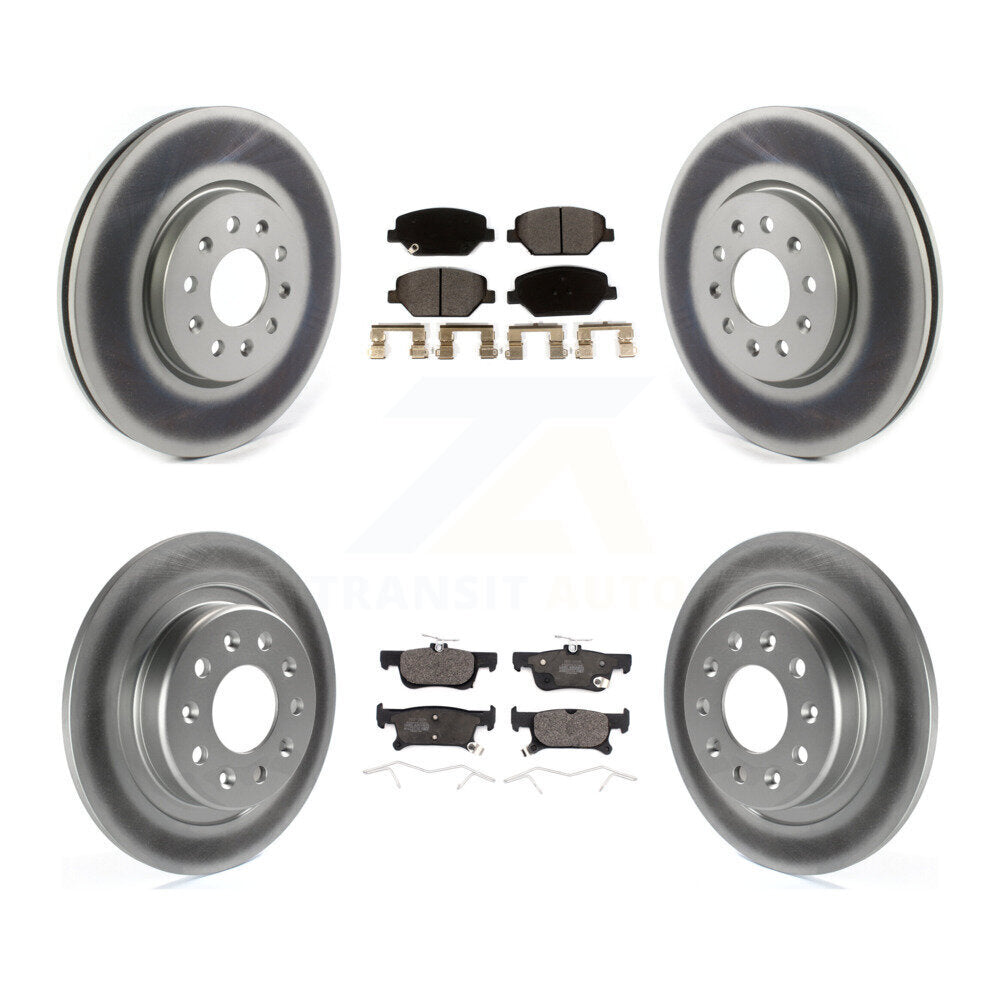 Front Rear Coated Disc Brake Rotors And Ceramic Pads Kit For Buick Envision KGT-102116