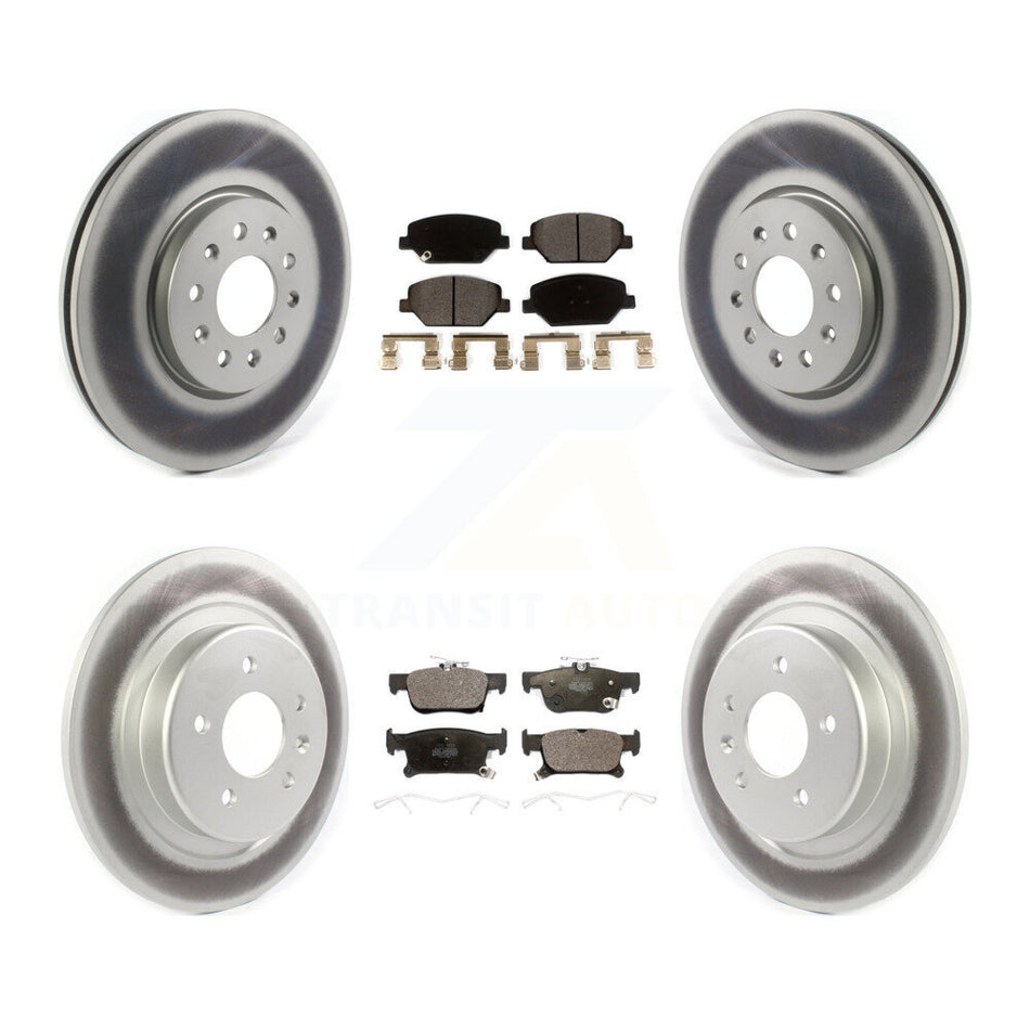 Front Rear Coated Disc Brake Rotors And Ceramic Pads Kit For Buick Envision KGT-102117