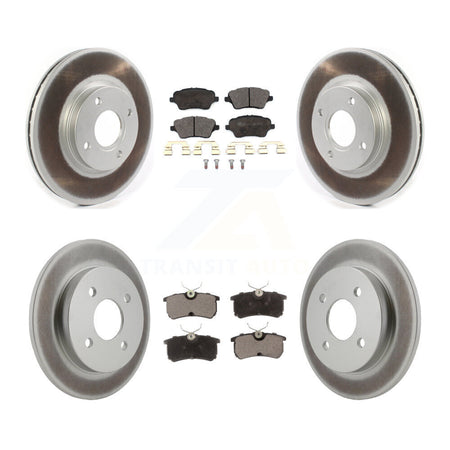 Front Rear Coated Disc Brake Rotors And Ceramic Pads Kit For 2014-2019 Ford Fiesta ST KGT-102121