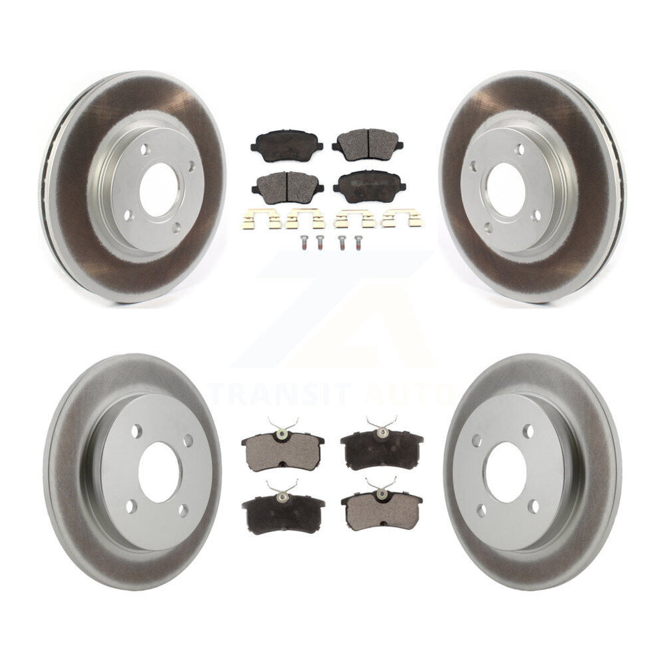 Front Rear Coated Disc Brake Rotors And Ceramic Pads Kit For 2014-2019 Ford Fiesta ST KGT-102121