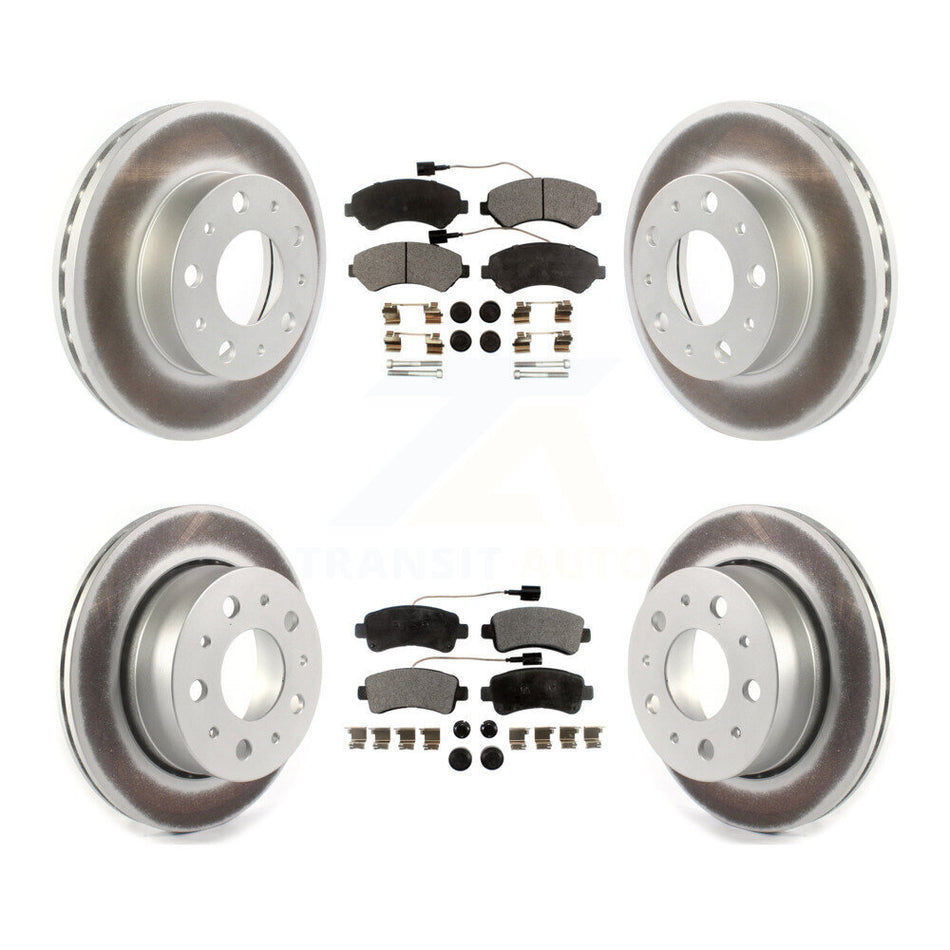 Front Rear Coated Brake Rotors Ceramic Pad Kit For 2014-2020 Ram ProMaster 2500 3500 1500 KGT-102127
