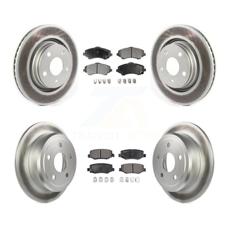 Front Rear Coated Disc Brake Rotors And Ceramic Pads Kit For Jeep Wrangler KGT-102128
