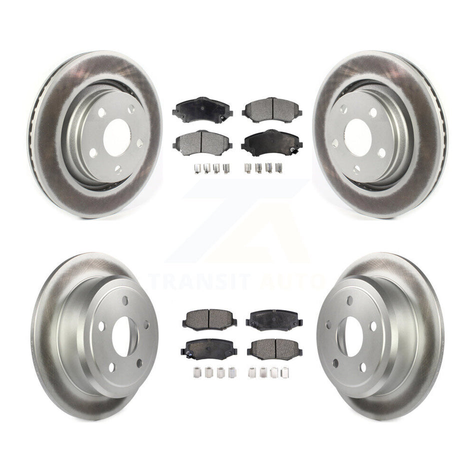 Front Rear Coated Disc Brake Rotors And Ceramic Pads Kit For Jeep Wrangler KGT-102128