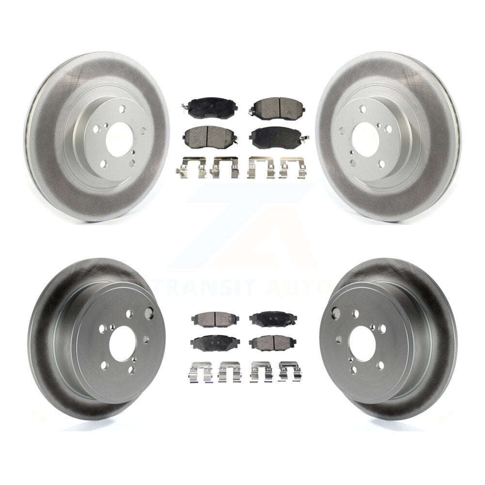 Front Rear Coated Brake Rotors Ceramic Pad Kit For Subaru Impreza Forester Outback Legacy KGT-102136