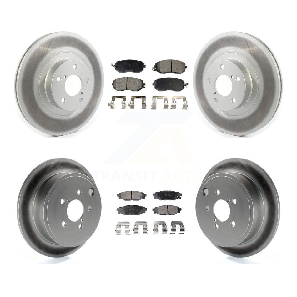 Front Rear Coated Brake Rotors Ceramic Pad Kit For Subaru Impreza Forester Outback Legacy KGT-102136