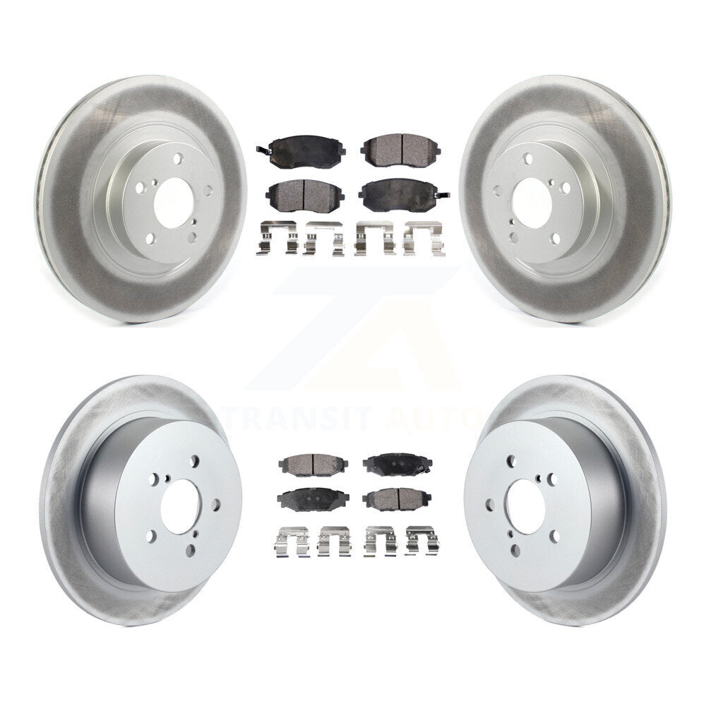 Front Rear Coated Disc Brake Rotors And Ceramic Pads Kit For Subaru Outback Legacy KGT-102140