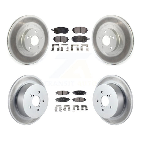Front Rear Coated Disc Brake Rotors And Ceramic Pads Kit For Subaru Outback Legacy KGT-102140
