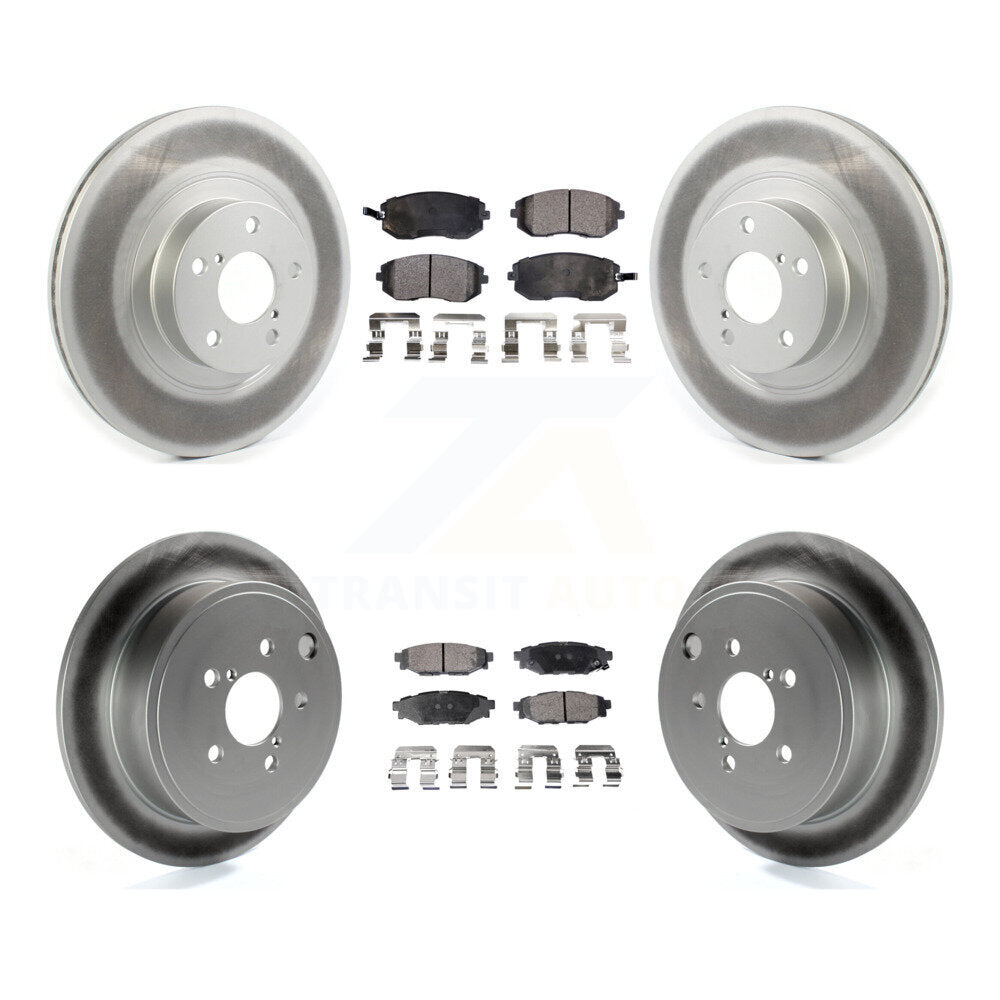 Front Rear Coated Brake Rotors Ceramic Pad Kit For Subaru Outback Impreza Legacy Forester KGT-102141
