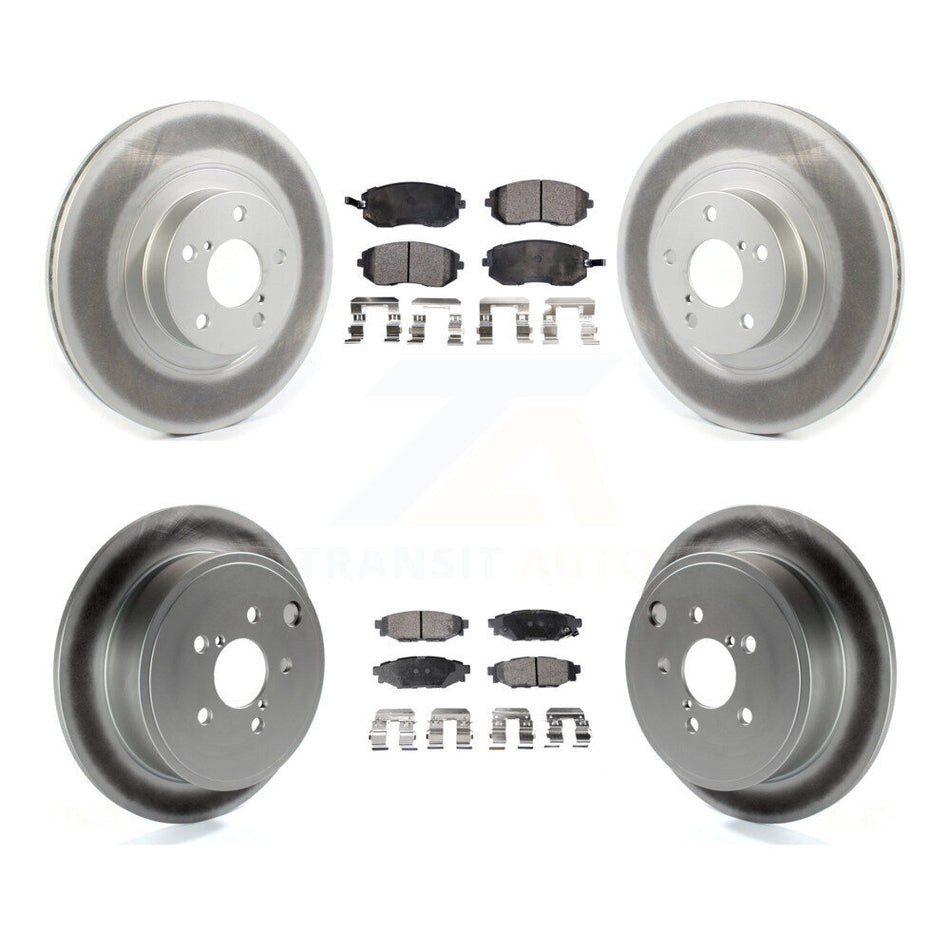 Front Rear Coated Brake Rotors Ceramic Pad Kit For Subaru Outback Impreza Legacy Forester KGT-102141