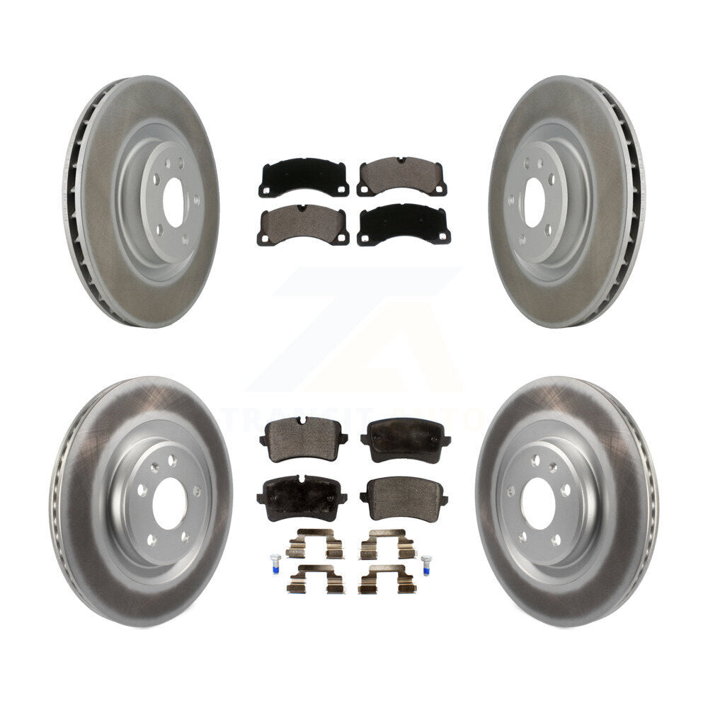 Front Rear Coated Disc Brake Rotors And Ceramic Pads Kit For 2017 Porsche Macan Base KGT-102147