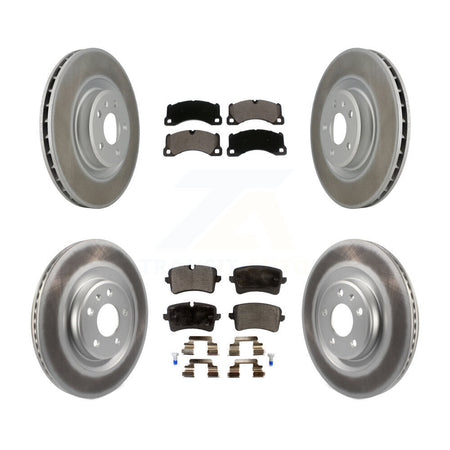 Front Rear Coated Disc Brake Rotors And Ceramic Pads Kit For 2017 Porsche Macan Base KGT-102147