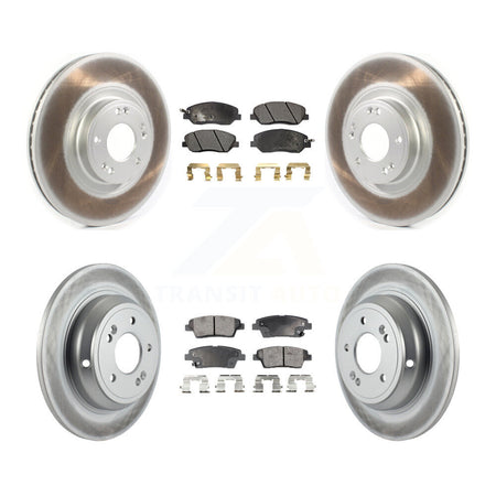 Front Rear Coated Disc Brake Rotors And Ceramic Pads Kit For 2012 Hyundai Genesis 3.8L KGT-102148