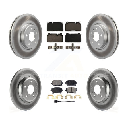 Front Rear Coated Disc Brake Rotors And Ceramic Pads Kit For 2016 Audi Q5 FLEX engine KGT-102152