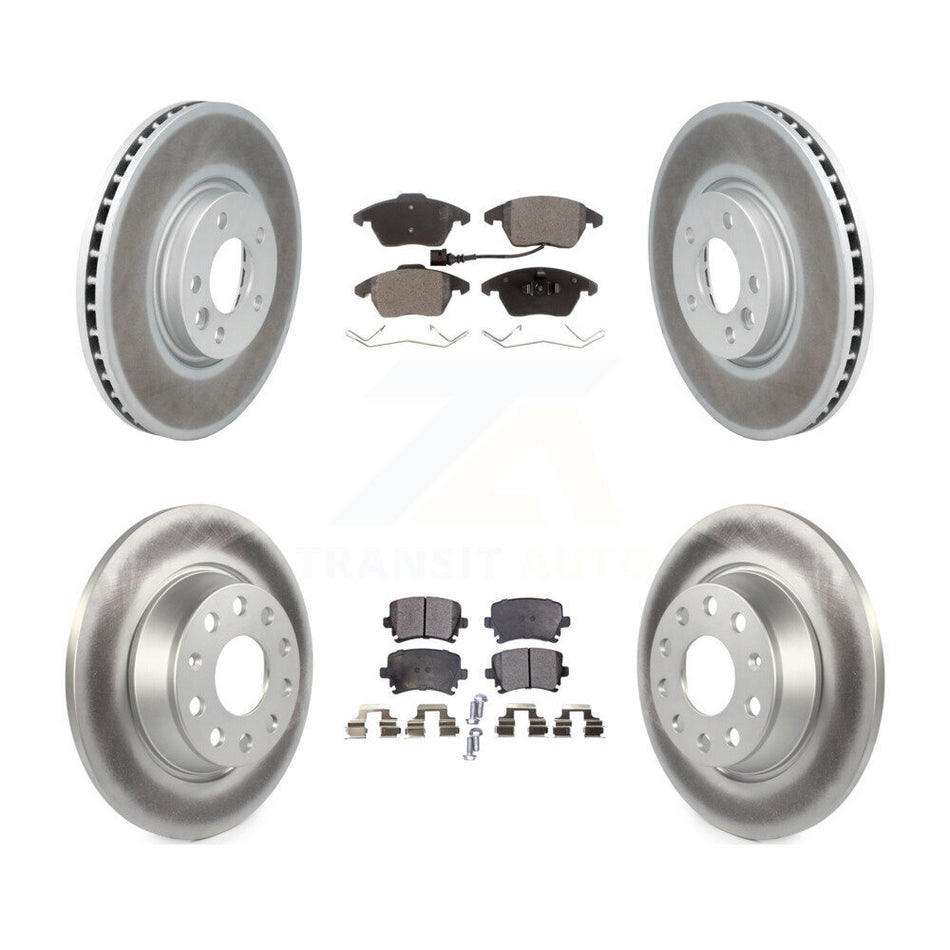 Front Rear Coated Disc Brake Rotors And Ceramic Pads Kit For Volkswagen CC KGT-102153